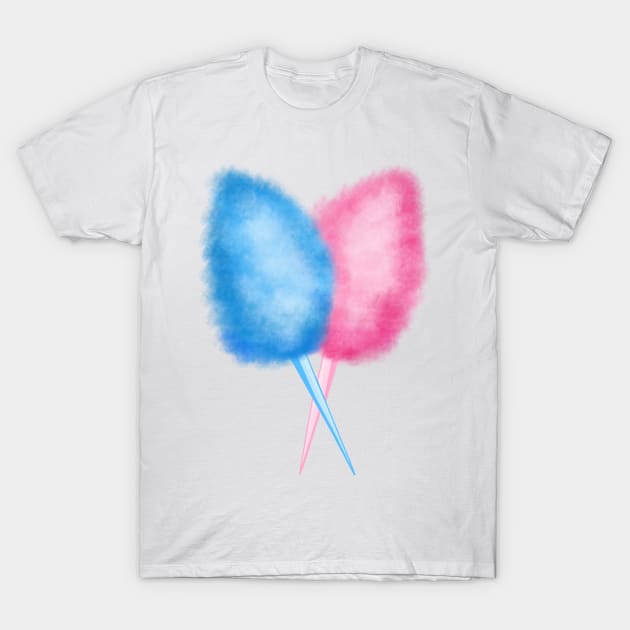 Blue and Pink Cotton Candy Fairy Floss T-Shirt by Art by Deborah Camp